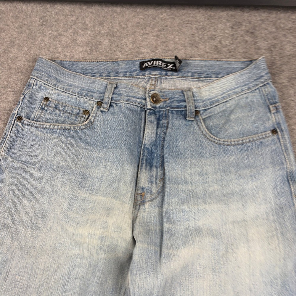 Avirex Jeans Mens 32 Light Wash Baggy Wide Leg‎ Vintage Denim Y2K Streetwear 00s - Picture 5 of 15